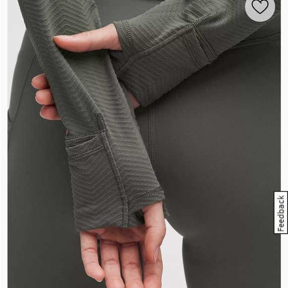 lululemon athletica Rulu Cropped Half Zip in Dark Green - Picture 4 of 5